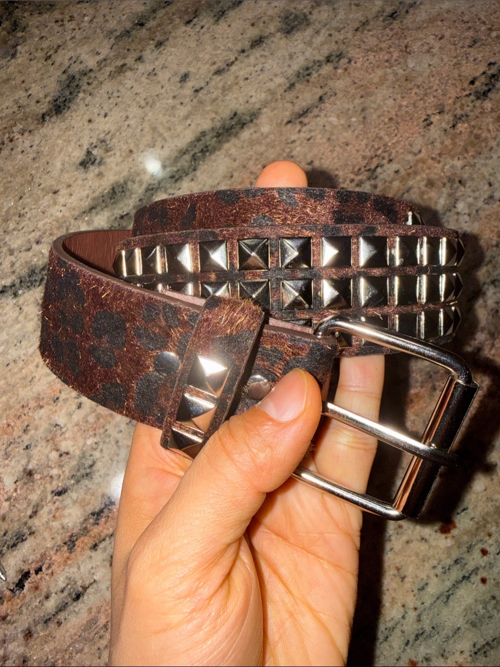 Studded Punk Leopard Print unisex Belt